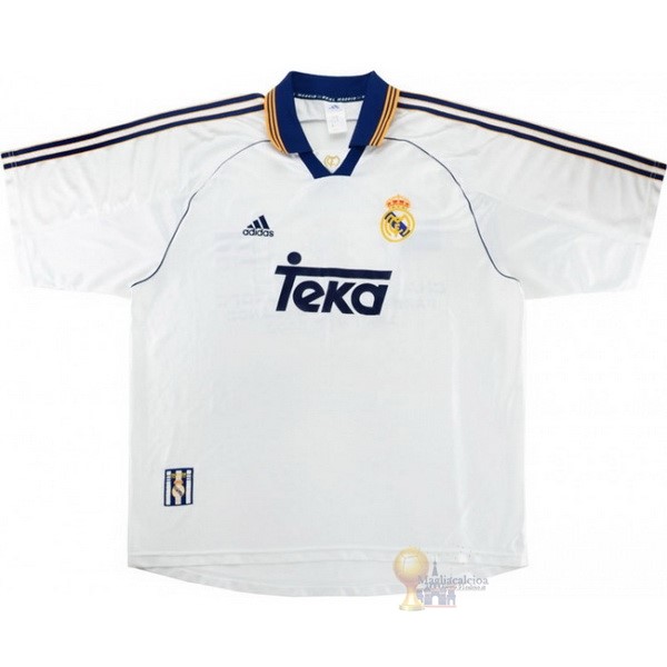 Calcio Maglie Home Maglia Real Madrid Stile rétro 1999 2000 Bianco